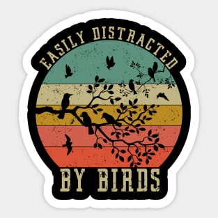 Easily Distracted By Parrots, Funny Parrot Birding Sticker